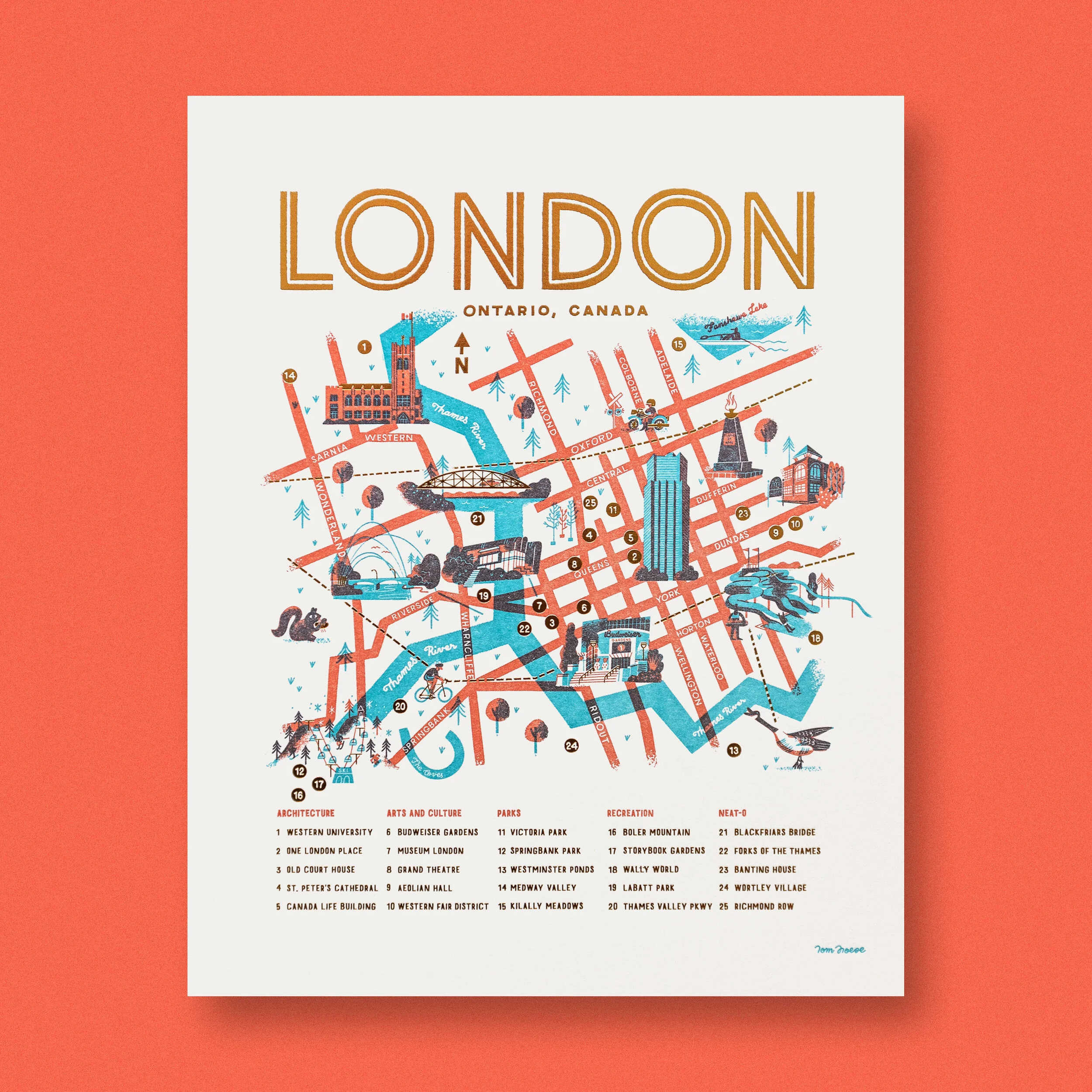 Map of London, Ontario — Everlovin' Press | Fine Letterpress